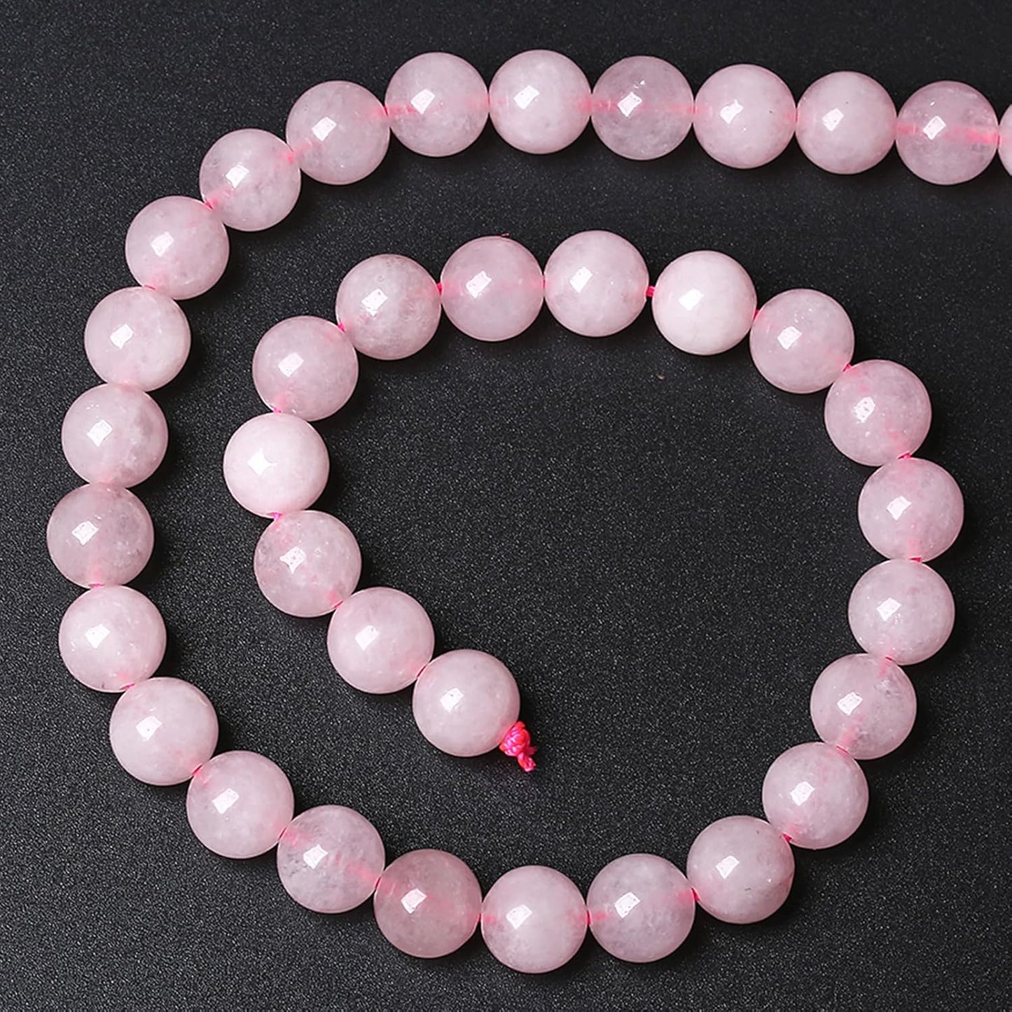 120pcs 6MM Natural Rose Quartz Stone Energy Healing Beads Round Loose Beads for Jewelry Making Bracelet Necklaces 2 Strands 32"