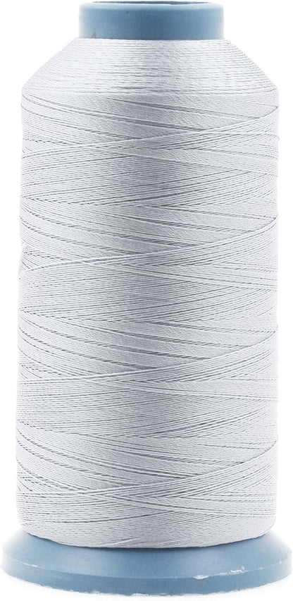 Mandala Crafts Bonded Nylon Thread Silver Heavy Duty Sewing Threads - 1500 YDs Size 69 210D T70 Tex 70 Thread for Leather Jeans Weaving Outdoor Marine Upholstery Threads