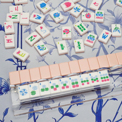 American Mahjong Tile Set, 160 Acrylic Engraved Mahjong Tiles with Carrying Bag and Accessories