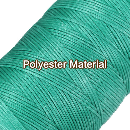 uxcell Leather Sewing Waxed Thread, 284 Yards / 260m 0.8mm 150D Flat Polyester All-Purpose Threads for Leather Crafts, Bookbinding, Turquoise