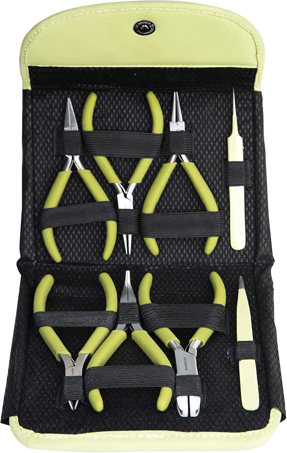 The Beadsmith Fashion Color Pliers – Set of 8 Slimline Color-Coordinated Tools – Matching Clutch in Light Olive – Jewelry Making Supply Kit to Create Necklaces, Bracelets, Earrings & More - Crafty Corner