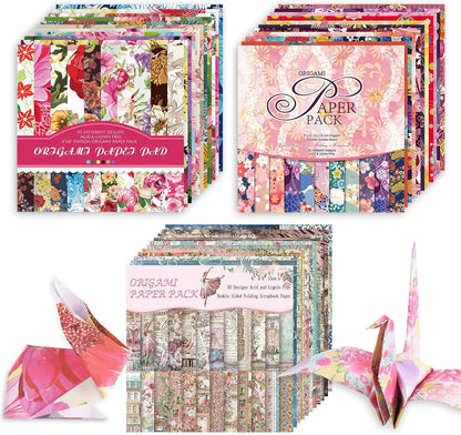 Origami 6x6 Paper Kit 150 Sheets 150 Vivid Colors Double Sided Same Printed Traditional Patterns Square for Arts Crafts Projects Japan Traditional Chiyo.Flower - Crafty Corner