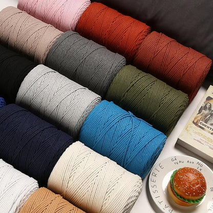 Cotton Macrame Cord 4mm x 328yards Natural Colored Macrame Supplies, Soft Craft Cotton Rope for Plant Hanger Wall Hanger Dreamcatcher (Salmon)