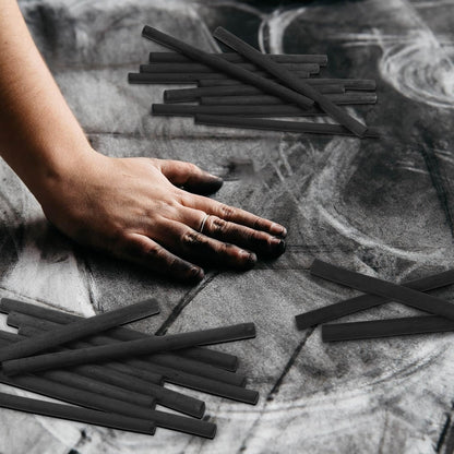 Gueevin 25 Pcs Willow Charcoal Sticks, Willow Charcoal, Artists, Beginners, Students, Perfect for Sketching, Drawing, Shading, and Fine Art Christmas Gifts for Art (4-5mm)