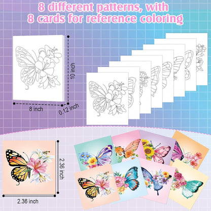 Cholemy 36 Pcs Paint and Sip Kit for Adults 8''x10'' Pre Drawn Canvas for Painting DIY Afro Acrylic Painting Kit Wood Easel Brushes Date Night Bulk for Christmas Party Gifts(Butterfly) - Crafty Corner