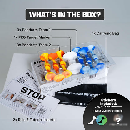 Popdarts PRO Pack Game Set (Fire & Ice) - Indoor, Outdoor Suction Cup Throwing Game - Competition with a POP