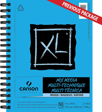Canson XL Series Mixed Media Pad, Rough Texture, Side Wire, 7x10 inches, 50 Sheets – Heavyweight Art Paper for Watercolor, Gouache, Marker, Painting, Drawing, Sketching - Crafty Corner