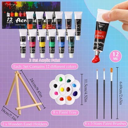 Cholemy 36 Pcs Paint and Sip Kit for Adults 8''x10'' Pre Drawn Canvas for Painting DIY Afro Acrylic Painting Kit Wood Easel Brushes Date Night Bulk for Christmas Party Gifts(Butterfly) - Crafty Corner