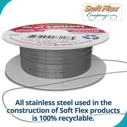 Soft Flex 49 Strand Stringing Wire - Flexible Braided - Medium 0.19 Diameter - Jewelry Making Bead Wire - Satin Silver - Crafty Corner