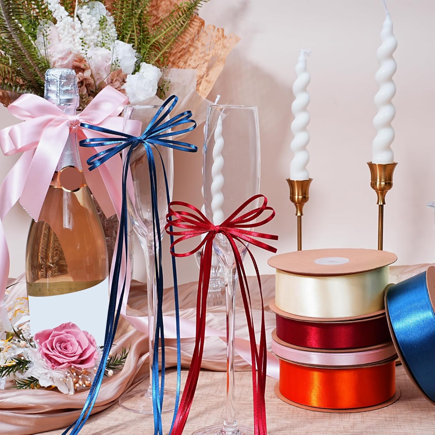 LaRibbons Burgundy Satin Ribbon 1/8 Inch 100 Yards Luxury Double Faced Red Silk Ribbon for Flower Bouquet Crafts Gift Wrapping Wedding Bow Christmas Decoration - Crafty Corner