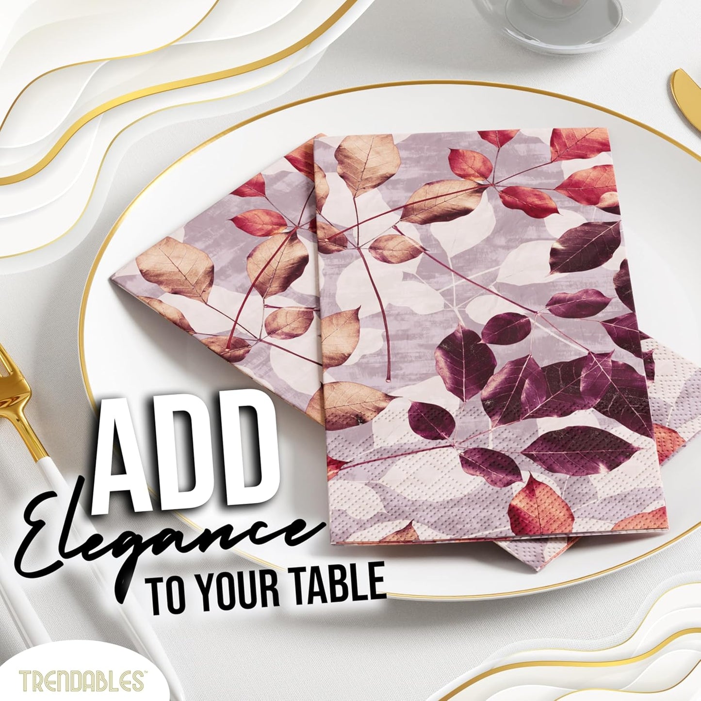 Trendables Floral Napkins for decoupage 100 Pcs 3 Ply floral paper napkins decorative Guest Towels Disposable Bathroom, Flower Design For Tea Party Decorations, Dinners & Weddings
