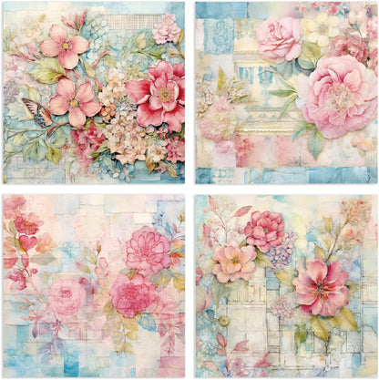 YASMEN 24 Sheets Scrapbook Paper Pads, 6X6 Single-Sided Cardstock Paper, Decorative Craft Paper, Flowers Pattern Paper Pack, DIY Decopodge Papers, Journal Scrapbooking Supplies, Card Making Supplies - Crafty Corner