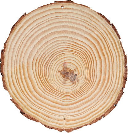 JEUIHAU 12 PCS 5.5-5.9 Inches Natural Wood Slices with Holes, Unfinished Predrilled Wooden Circles Tree Bark Slice, Blank Wooden Log Circles for DIY Crafts, Arts Wood Slices, Christmas Ornaments - Crafty Corner