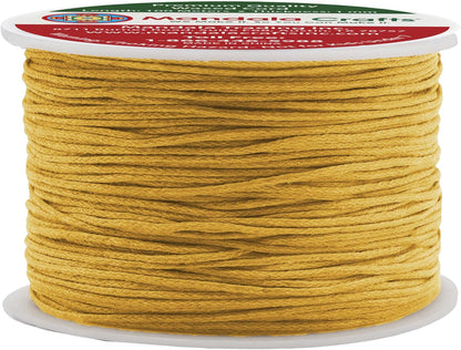 Mandala Crafts 1mm 109 Yards Gold Cotton Waxed Cord for Jewelry Making Bracelet Cord Waxed String - Beading String Thread Jewelry Cords for Necklaces String