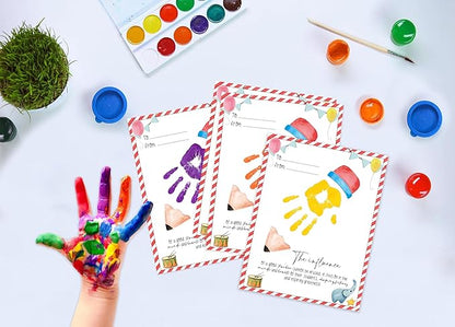 Handprint Kit for Teacher Appreciation Gifts, 10 Bulk Personalized Teacher Appreciation Cards, 8.5x11 Inch DIY Art Handprint Keepsake end of Year Gifts for Day Care Graduation or Back to School