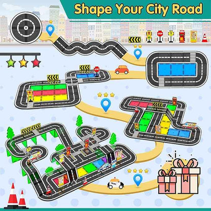 106Pcs Magnetic Tiles, Magnetic Building Blocks, Preschool Montessori Toys Gift for 3+ Year Old Boys and Girls, Sensory Toys for Kids Aged 3-5 and 4-8, Ideas for Toddler with Autism Christmas