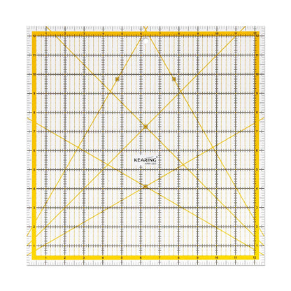 KERING Extra-Large Quilting Ruler - 12.5x12.5 inch Anti-Slip Acrylic Ruler for Patchwork Piecing, Bias Strips & Rotary Cutting, Professional Quilter's Must-Have Tool