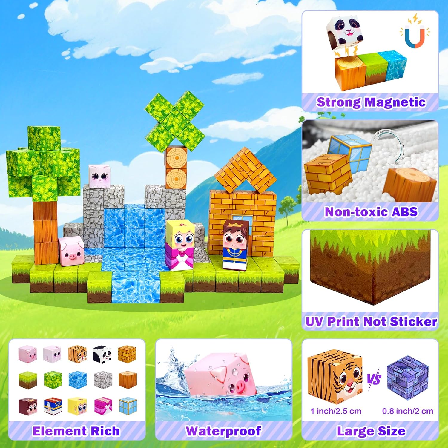 100PCS Magnetic Building Blocks for Kids: 1" Magnetic Cubes, Magnet Building Blocks for Kids Ages 8-12, Pixy Blocks STEM Toys for Boys & Girls,Christmas Birthday Gifts for Toddler Ages 3+ - Crafty Corner