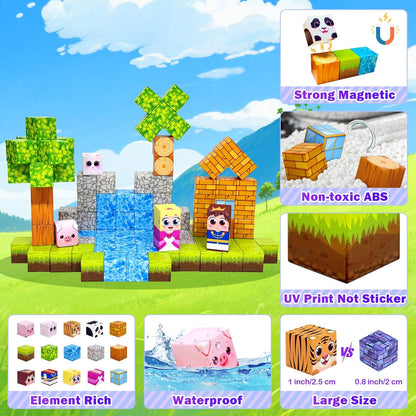 100PCS Magnetic Building Blocks for Kids: 1" Magnetic Cubes, Magnet Building Blocks for Kids Ages 8-12, Pixy Blocks STEM Toys for Boys & Girls,Christmas Birthday Gifts for Toddler Ages 3+ - Crafty Corner