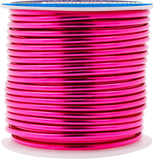 Mandala Crafts 12 Gauge Anodized Aluminum Craft Wire for Jewelry Making - 60 FT Colored Flexible Hot Pink Wire - Bendable for Bonsai Armature Crafting Sculpting - Crafty Corner
