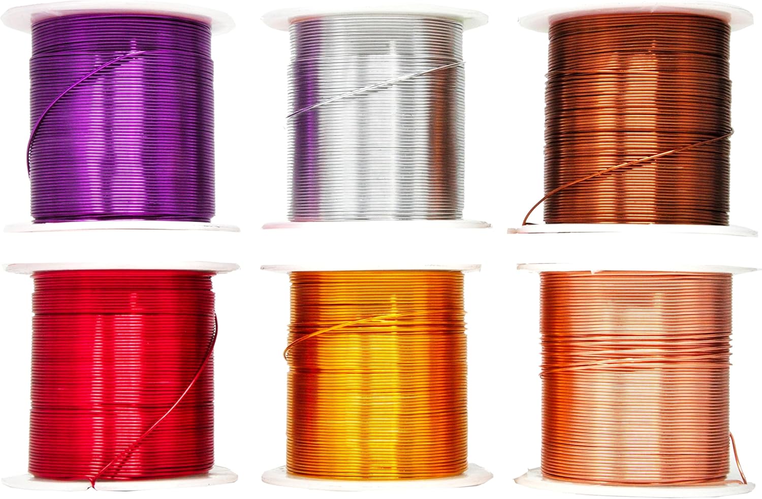 Mandala Crafts 22 Gauge Anodized Aluminum Craft Wire for Jewelry Making - 450 FT Colored Flexible Silver Copper Purple Gold Brown Red Wire - Bendable for Bonsai Armature Crafting Sculpting - Crafty Corner