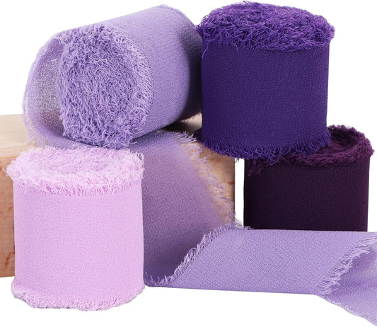TONIFUL 4 Rolls Drak Purple Set Chiffon Ribbon 1 1/2 inch× 5.5 Yards Ribbon Fabric Silk Ribbon for Gift Wrapping Wedding Party Decoration Flower Bouquet Wrapping Bows Making DIY Crafts - Crafty Corner