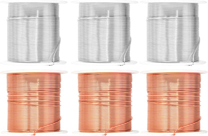Mandala Crafts 22 Gauge Anodized Aluminum Craft Wire for Jewelry Making - 450 FT Colored Flexible Silver Copper Tone Wire - Bendable for Bonsai Armature Crafting Sculpting - Crafty Corner