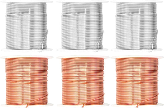 Mandala Crafts 22 Gauge Anodized Aluminum Craft Wire for Jewelry Making - 450 FT Colored Flexible Silver Copper Tone Wire - Bendable for Bonsai Armature Crafting Sculpting - Crafty Corner
