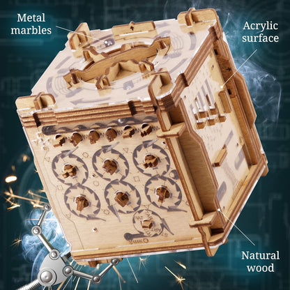 iDventure Cluebox Cambridge Labyrinth – Wooden 3D Puzzle Box – Escape Room Brain Teaser Gift – Money Puzzle Box for Adults & Men