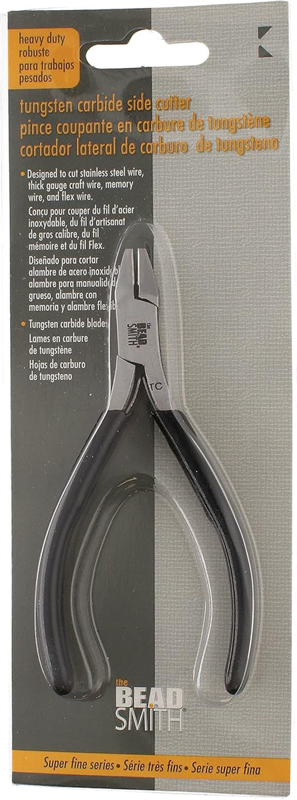The Beadsmith Heavy Duty Side Cutter – Tungsten Carbide Blade – 4.5 inches (115mm) – Steel Head and Double-Leaf Spring – Designed to Cut Up to 16 Gauge Stainless Steel Wire –Tool for Jewelry Making - Crafty Corner