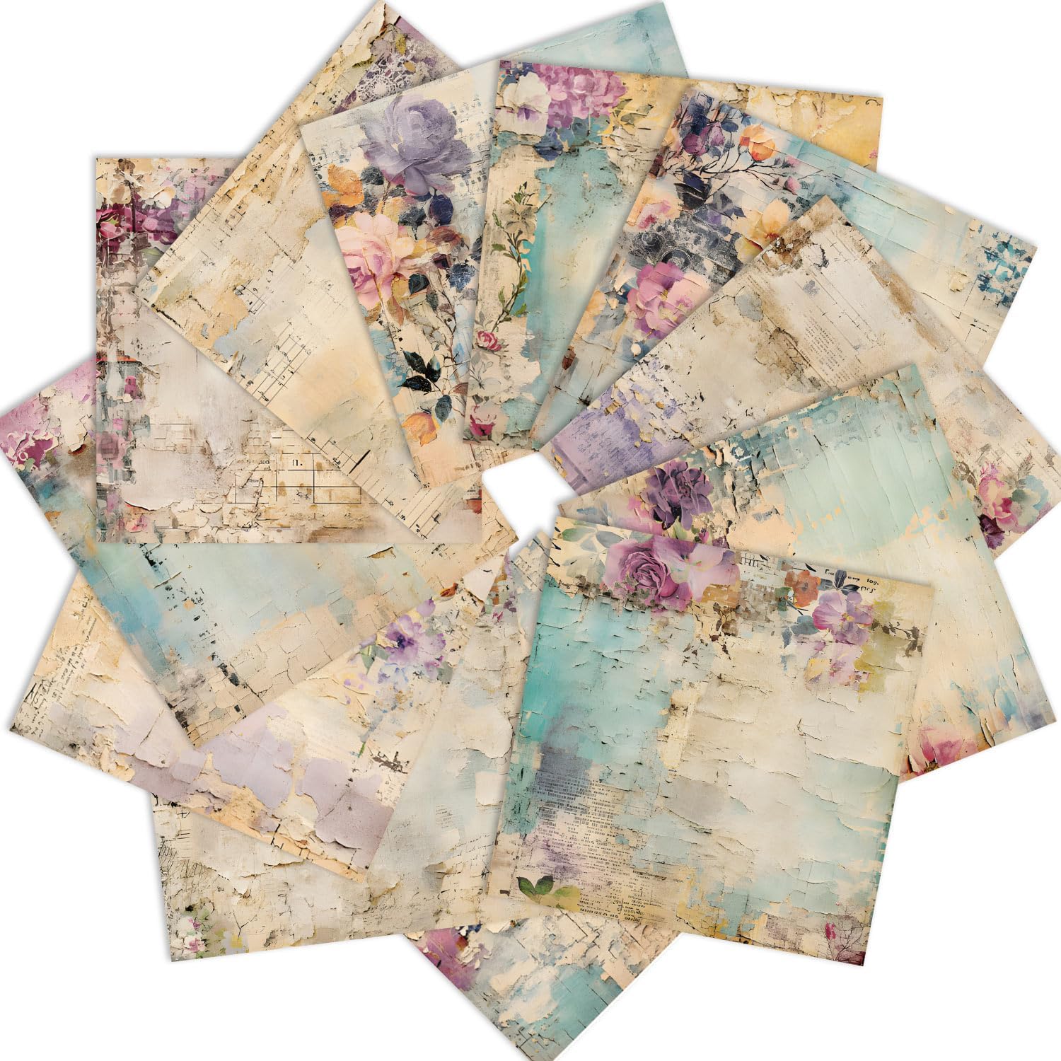 Vintage Floral Scrapbook Paper Pad Flower Patterned Paper 6×6,24 Sheets Single-Sided Scrapbooking CardStock Papers Pad for Holiday Cardmaking DIY Origami Journaling. - Crafty Corner