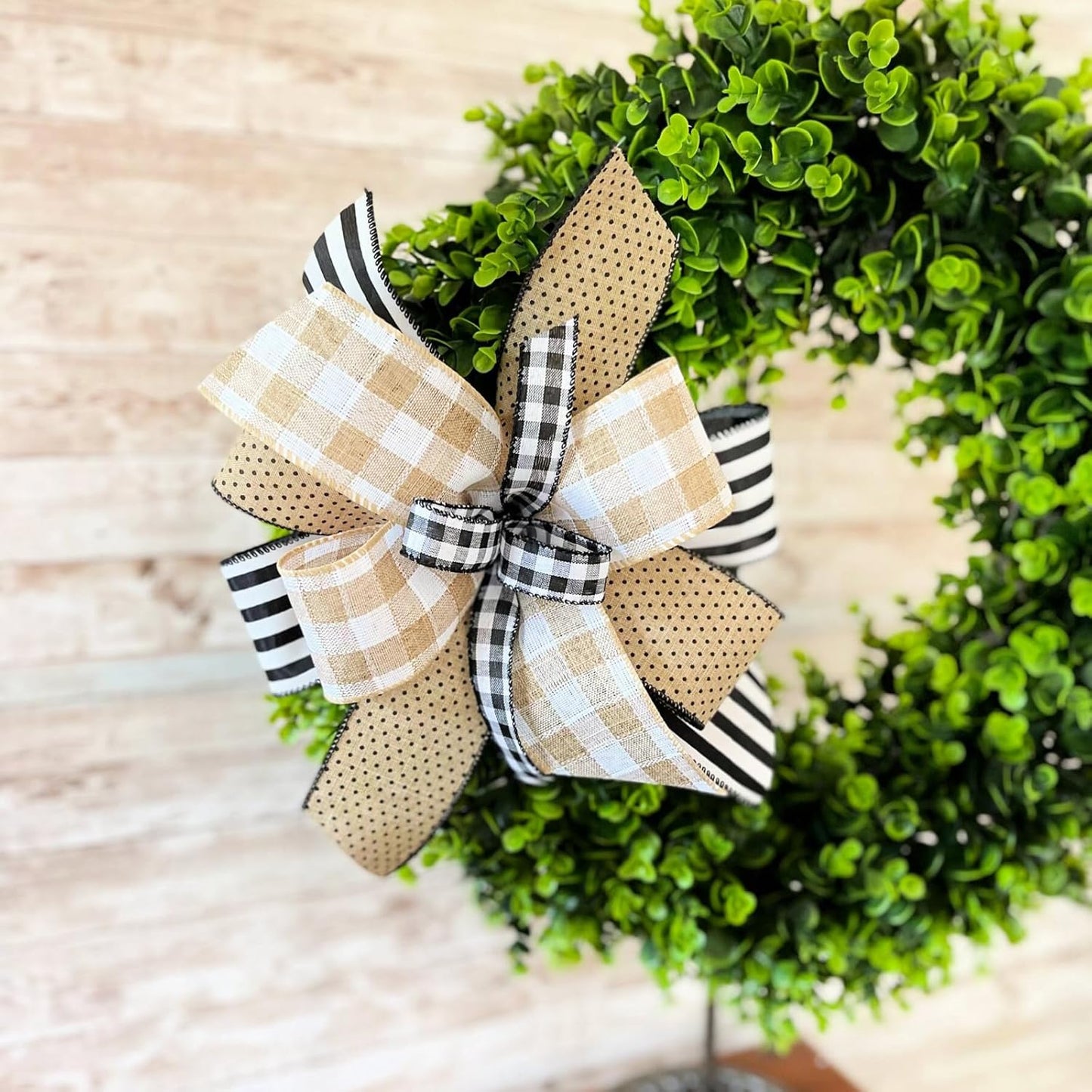 Burlap Ribbon Wired, Farmhouse Buffalo Plaid Ribbon Rustic Fabrics for Gifts Wrapping DIY Crafts Floral Bows Wreath Making Party Supplies Holiday Home Decoration, 2.5 Inch x 10 Yards - Crafty Corner