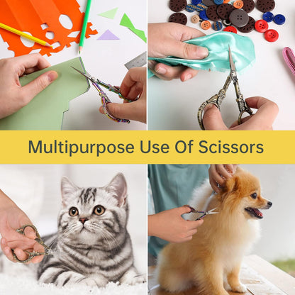 Small Embroidery Scissors with Cover -Cute and Comfortable handles with Sturdy and Sharp Tips for Precise Cutting, Perfect Size for Keeping in Your Sewing and Craft Supplies Kit