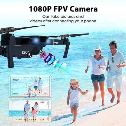 Drones with Camera for Adults Kids, Foldable RC Quadcopter, Helicopter Toys, 1080P FPV Video Drone for Beginners, 2 Batteries, Carrying Case, One Key Start, Altitude Hold,Headless Mode,3D Flips
