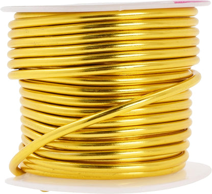 Mandala Crafts 10 Gauge Anodized Aluminum Craft Wire for Jewelry Making - 32 FT Colored Flexible Light Gold Wire - Bendable for Bonsai Armature Crafting Sculpting - Crafty Corner