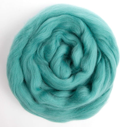 Desert Breeze Distributing 100% Natural Merino Wool Roving - Premium Combed Top Merino Roving Wool - Tapestry, Spinning, Wet Felting & Needle Felting Supplies - 21.5 Micron - 1oz Color Turquoise Green