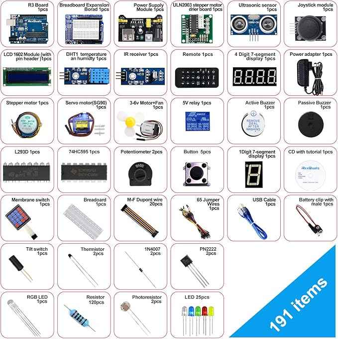 REXQualis Super Starter Kit Based on Arduino UNO R3 with Tutorial and Controller Board Compatible with Arduino IDE