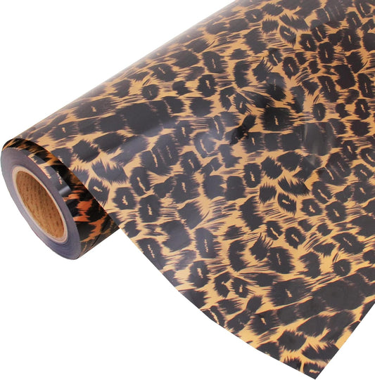 3 Yard x 20" Wide Roll Threadart Metallic Foil Leopard Heat Transfer Vinyl Film | Compatible with Venture Explore and Maker, Silhouette Cameo, & Large Format Cutters
