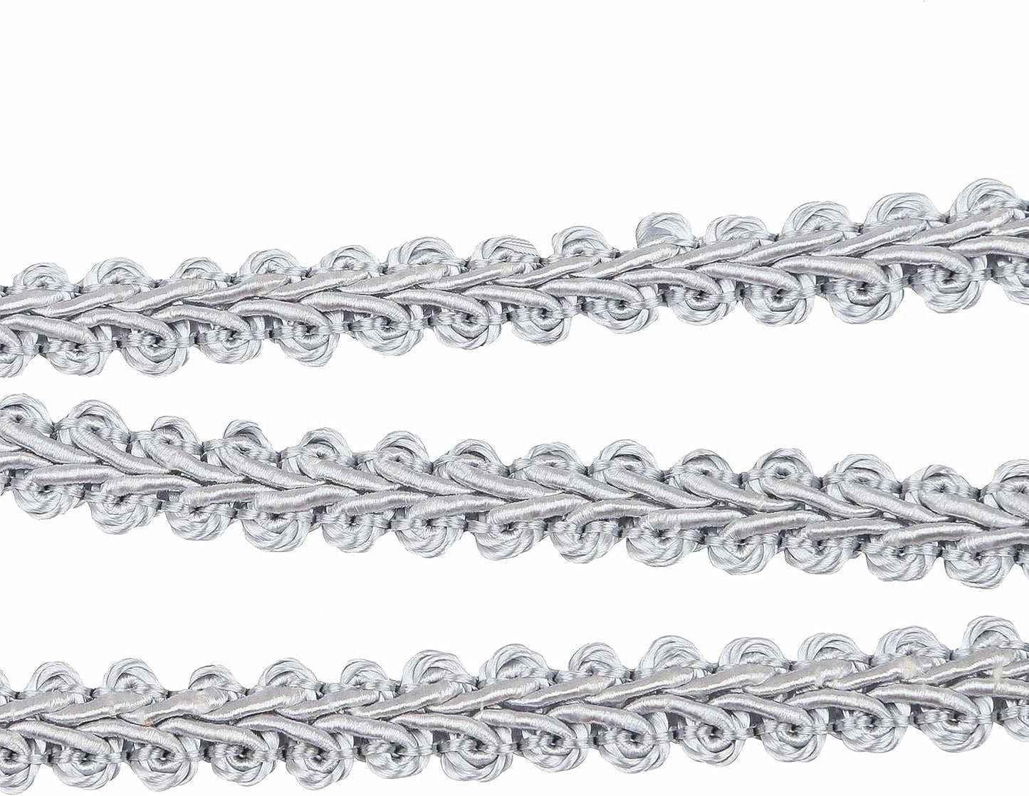BEL AVENIR Braid Trim 1/2 inch 13.6 Yards French Gimp Basic Sewing Polyester DIY Crafts Costume Home Decorative (Sliver) - Crafty Corner