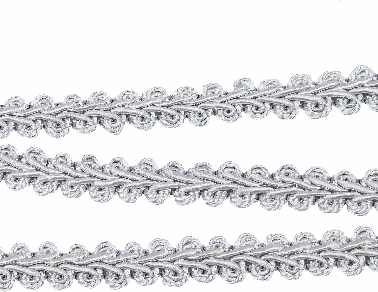 BEL AVENIR Braid Trim 1/2 inch 13.6 Yards French Gimp Basic Sewing Polyester DIY Crafts Costume Home Decorative (Sliver) - Crafty Corner