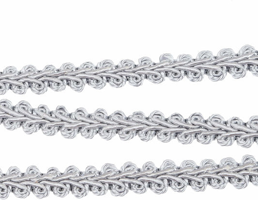 BEL AVENIR Braid Trim 1/2 inch 13.6 Yards French Gimp Basic Sewing Polyester DIY Crafts Costume Home Decorative (Sliver) - Crafty Corner