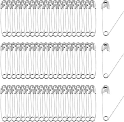 1000PCS 28mm / 1.1 Inch Heavy Duty Quilting Pins, Medium Safety Pins Size 1, Silver Metal Sewing Pins, Sharp Pins for DIY Crafts Jewelry Making Baby Clothing (Nickel Plated)