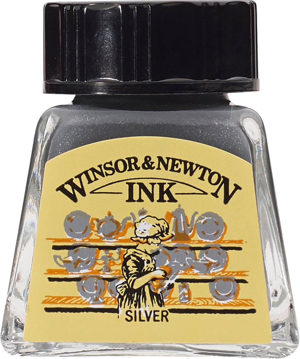 Winsor & Newton Drawing Ink, 14ml Bottle, Silver - Crafty Corner