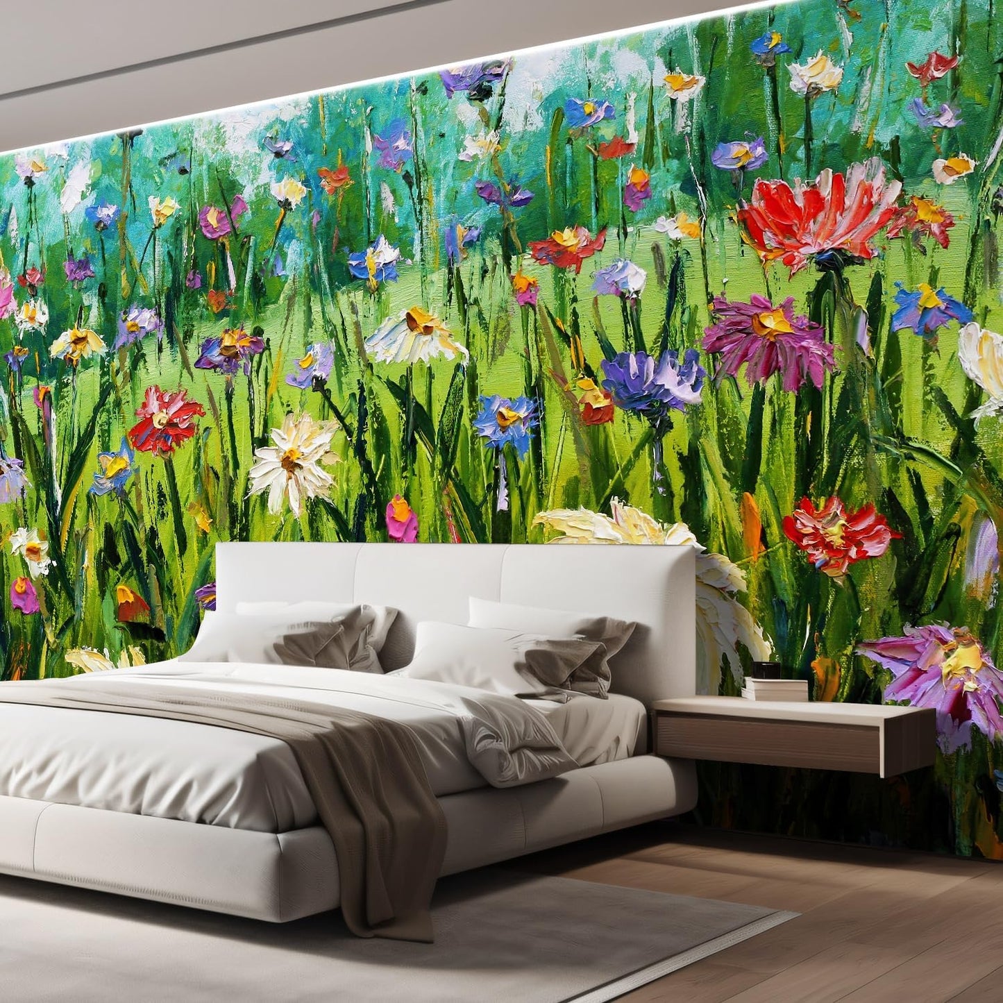 wall26 Wall Sticker/Wall Mural Wildflower Abstract, Not Peel and Stick, Non-Woven Wallpaper Decorative for Bedroom, Living Room, Office - 100x144 inches