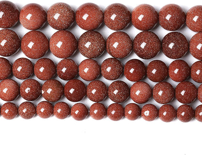 61pcs 6mm Natural Gold Sandstone Beads Gemstone Round Loose Beads for Jewelry Making DIY Bracelet Necklace 15“