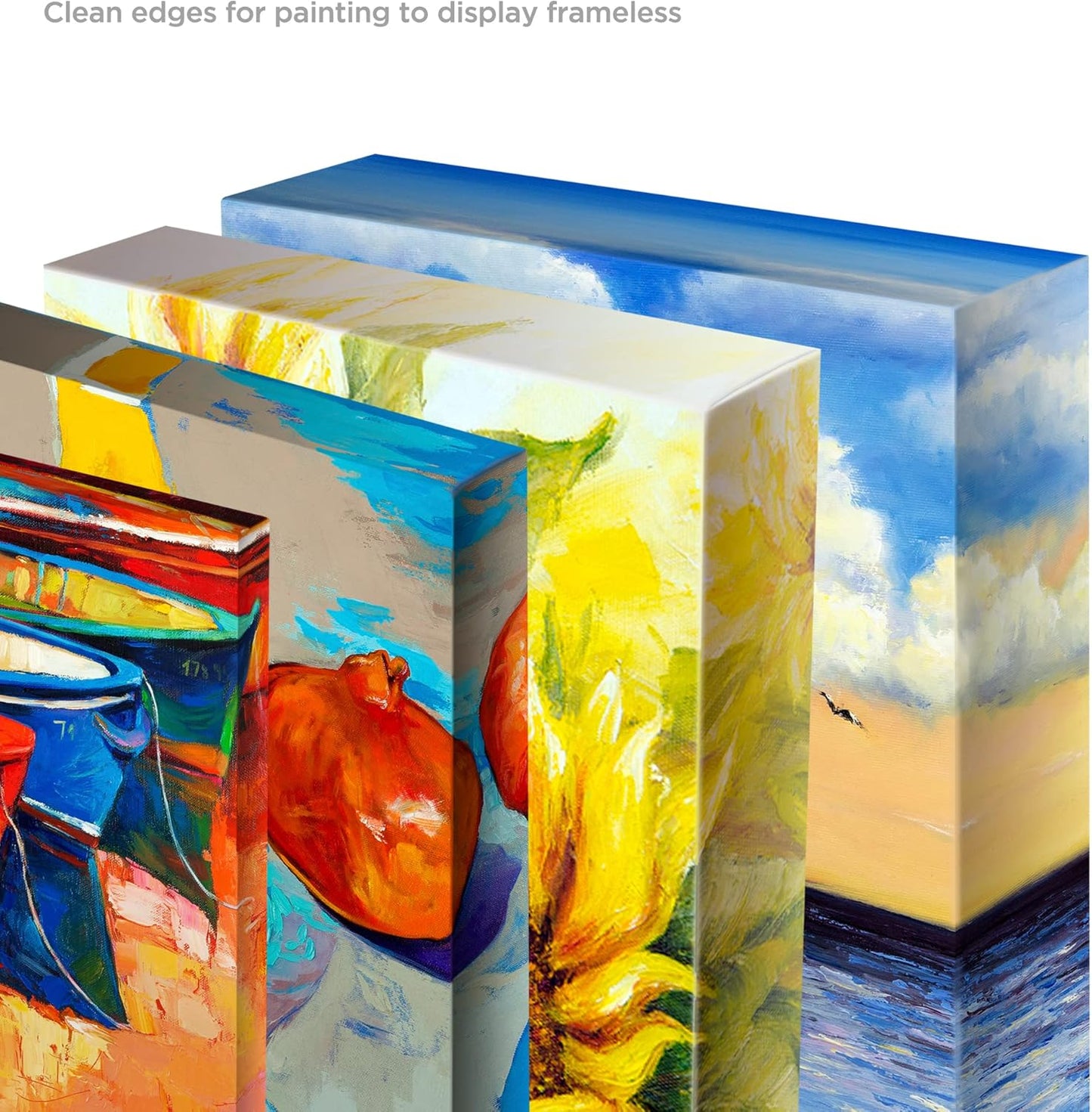 Creative Mark The Edge Deluxe Cotton 1-1/2" Deep Stretched Canvas for Painting, 24"x30" Pack of 3, 14oz. Primed Weight, Universal Archival Priming, Medium Tooth, Hand-Stretched Canvas for Painters