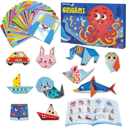 Origami Kit for Kids Ages 5-16, 212 Sheets with 72 Patterns & Instruction Book | Origami Paper Kit for Beginners & Advanced | Arts & Crafts Toys for Girls & Boys Ages 8-12 | Birthday & Christmas Gifts - Crafty Corner