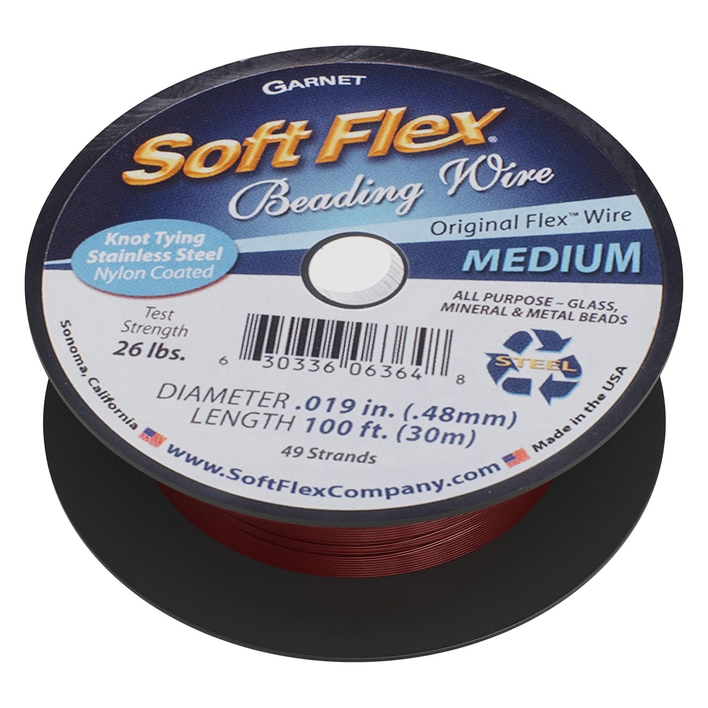 Soft Flex 49 Strand Beading Wire - Medium 0.19 Diameter - 100 Feet Nylon Design Wire - Crafty Corner