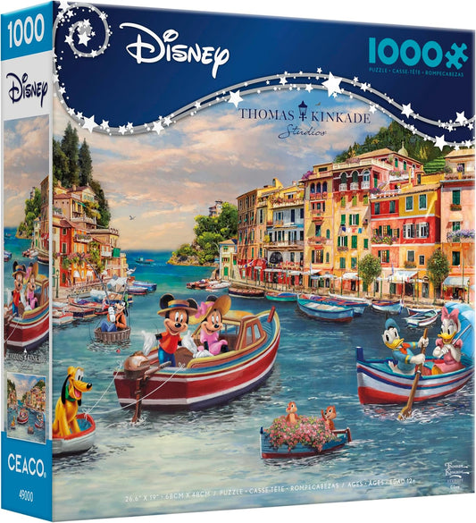 Ceaco - Thomas Kinkade - Disney - Mickey & Minnie in Italy - 1000 Piece Jigsaw Puzzle