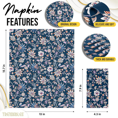 Trendables Floral Napkins for decoupage 100 Pcs 3 Ply floral paper napkins decorative Guest Towels Disposable Bathroom, Flower Design For Tea Party Decorations, Dinners & Weddings